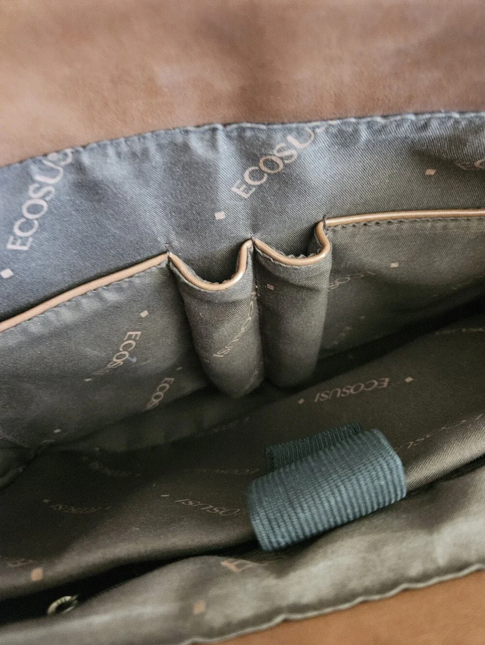 Ecosusi Brown Vegan Leather Bow Messenger/Laptop Bag